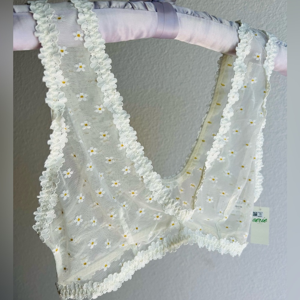 New Aerie Sheer Daisy mesh bralette - Picture 6 of 11